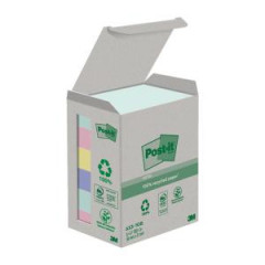 Samolepiaci bloek Post-it recyklovan NATURE, pastelov farby, vekos 38x51 mm, 6 blokov po 100 lstkov 
