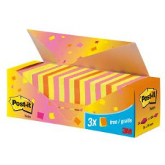 Samolepiaci bloek Post-it Super Sticky, 76x76 mm, mix nenovch farieb, zvhodnen balenie 