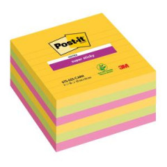 Samolepiaci bloek Post-it Super Sticky CARNIVAL, vekos 101x 101 mm, 6 blokov po 90 lstkov 