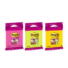 Samolepiaci bloek Post-it Super Sticky 76x76mm, 75l mix farieb lt, zelen, fuksiov 