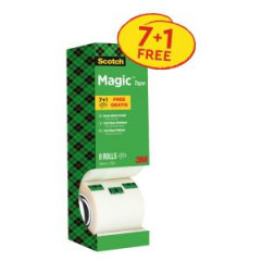 Lepiaca pska Scotch Magic neviditen popisovaten 19 mm x 33 m v krabike 7+1 zdarma 