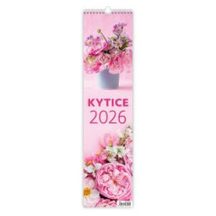 Nstenn kalendr Kytice - viazanka 12 x 48 cm 2026 
