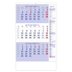 Trojmesan kalendr modr s poznmkami 2024