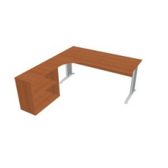 Pracovn stl Cross, ergo, prav, 180x75,5x200 cm, erea/kov 