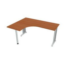 Pracovn stl Flex, ergo, prav, 160x75,5x120 (60x60) cm, erea/kov 