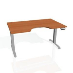 Pracovn stl Motion Ergo, PO, 2S, 140x70,5-120,5x90 cm, erea/siv 