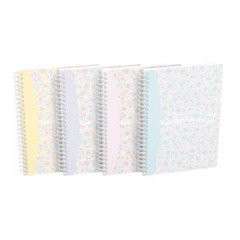 Blok Oxford Floral, A5, 60 listov, linajkov, mix farieb 