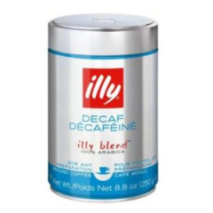 Kva Illy Decaf bezkofenov 100% Arabica mlet v dze 250g 