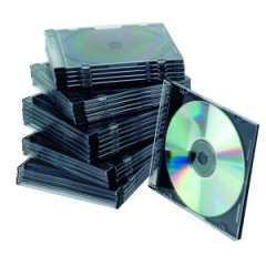 Obal Slim na CD/DVD Q-CONNECT z plastu èierny/prieh¾adný, 25ks