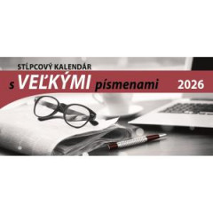 Stolov kalendr stpcov 29,7 x 13,8 cm s VEKMI psmenami 2026 
