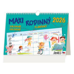 Stolov kalendr riadkov 24x16 cm - MAXI RODINN plnovac 2026 