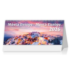Stolov kalendr stpcov 30,1x15 cm- Mest Eurpy 2026 