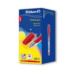 Guľôčkové pero Pelikan Stick Pro K91 20 ks v bal. červené