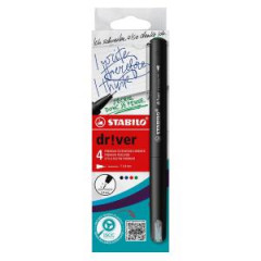 Sada linerov jemnch STABILO dr!ver - fine - 4 ks zelen, erven, modr, ierna 
