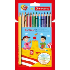 Farbiky STABILO Trio so strhadlom 12ks 