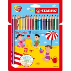 Farbiky STABILO Trio so strhadlom 18ks 