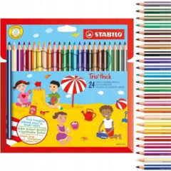 Farbiky STABILO Trio hrub v kartnovom obale 24ks 