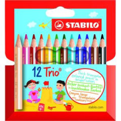 Farbiky STABILO Trio hrub a krtke 12 ks v kartnovom obale