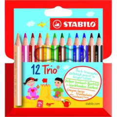 Farbiky STABILO Trio hrub a krtke 12 ks v kartnovom obale 