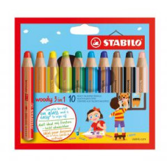 Farbiky STABILO woody 3 in1 10ks