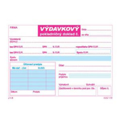 Vdavkov pokladnin doklad 2xDPH, A6, 100 listov 