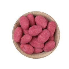 Mandle v bielej okolde v malinovom prachu 100 g 
