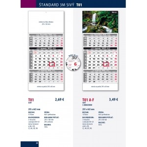 Plánovací kalendár štandard 3-mesačný sivý 295x663 mm 2021