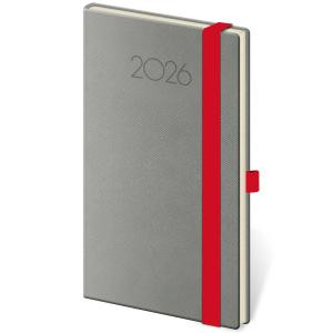 Diár New Praga týždenný vreckový 9x14cm tmavošedý 2026