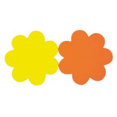 Popisovaten farebn kartn kvet priemer 8cm APLI mix lt-oranov