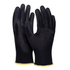 Rukavice pleten, poloman DONAU SAFETY PU kat. II ierne ve. 10 