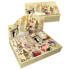 Miniblok DONAU Mest�, 3D, 40 listov, 6,4x8,25cm, mix mot�vov, display 80 ks 