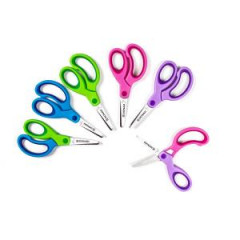 Detsk� no�nice DONAU Soft Grip okr�hl� �epe�, 13 cm, mix farieb, displej 30 ks 