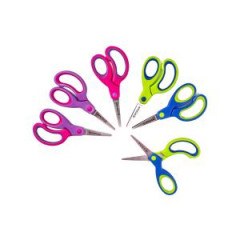 Detsk� no�nice DONAU Soft Grip ostr� �epe�, 13 cm, mix farieb, displej 30 ks 