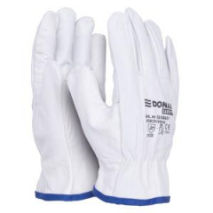 Rukavice pracovn celokoenn DONAU SAFETY biele ve. 10/XL 