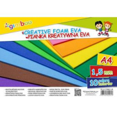 Kreat�vna pena GIMBOO Eva, A4, vo f�lii, 10 farieb, 1,5 mm 
