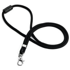 Z�vesn� remienok DURABLE rPET so skobou, okr�hly, �ierny 10 ks 