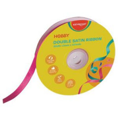 Stuha KEYROAD dvojit satnov 12 mm x 22,86 m na cievke, ruov 