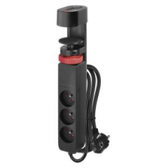 Predl�ovac� k�bel s �chytom na st�l s 3 z�suvkami a vyp�na�om1,5m 