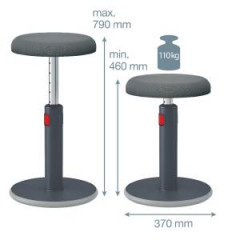 Ergonomick balann stolika Leitz Cosy Ergo zamatov siv