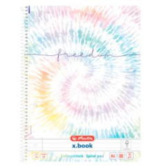 Blok poznmkov Herlitz A4, 80 listov, linajkov, New Batik Freedom 