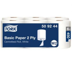 Papierov utierky v rolke so stred. odvjanm 2-vrstv. TORK Basic biele M2 (6ks) 