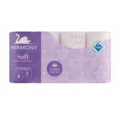 Toaletn papier 3-vrstvov Harmony Soft FLORA Parfumes biely, nvin 16,8 m (8 ks)
