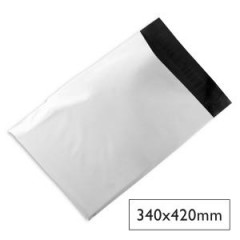 Plastové obálky na zásielky 340 x 420mm biele 100ks 