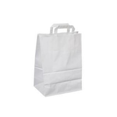 Papierová taška, ploché ušká, 240x110x330mm, biela 